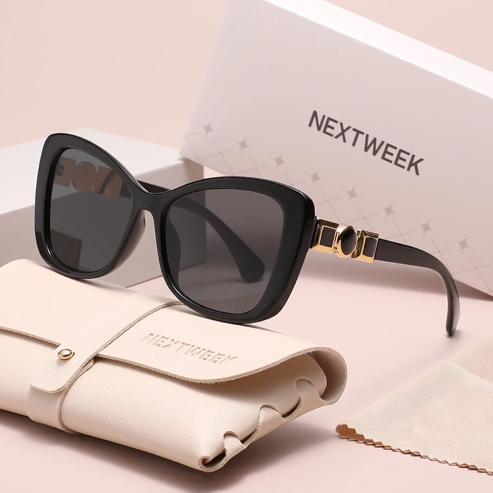 

NEXTWEEK Trendy Butterfly Frame Alloy Sunglasses UV400 Protection Gradient Lens Eyewear Ladies Vacation Glasses