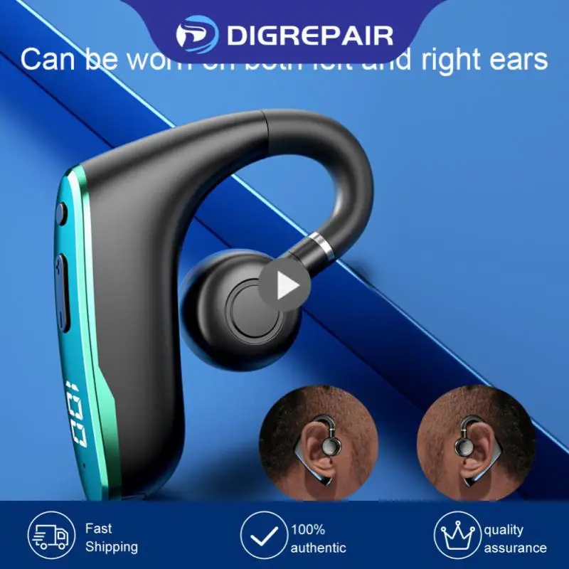 Bone Conduction Digital Display Vibrator Business Wireless Headphones Blue-tooth Earphone Not In-ear Hanging Ear Type Headset