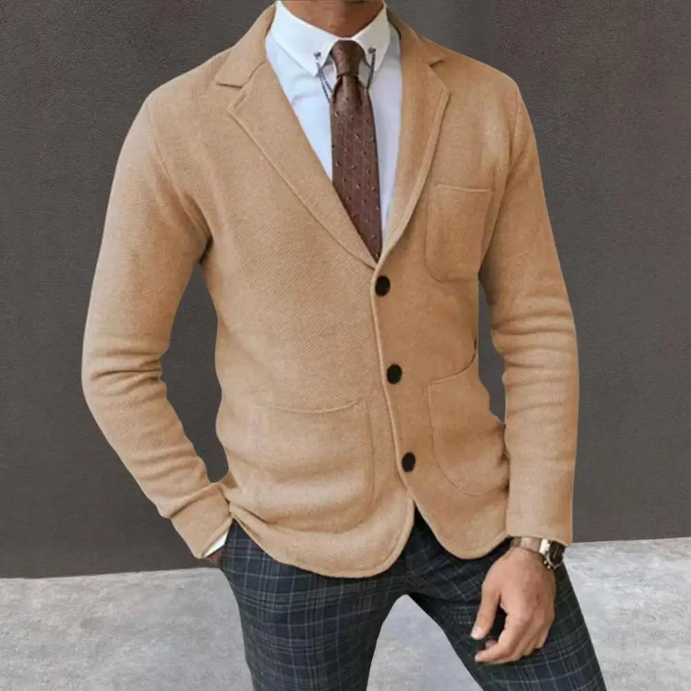 موضة الخريف/الشتاء بدلة سميكة للشباب النسخة الكورية سليم موضة ريترو سترة دافئة غير رسمية ملابس للرجال أبلى