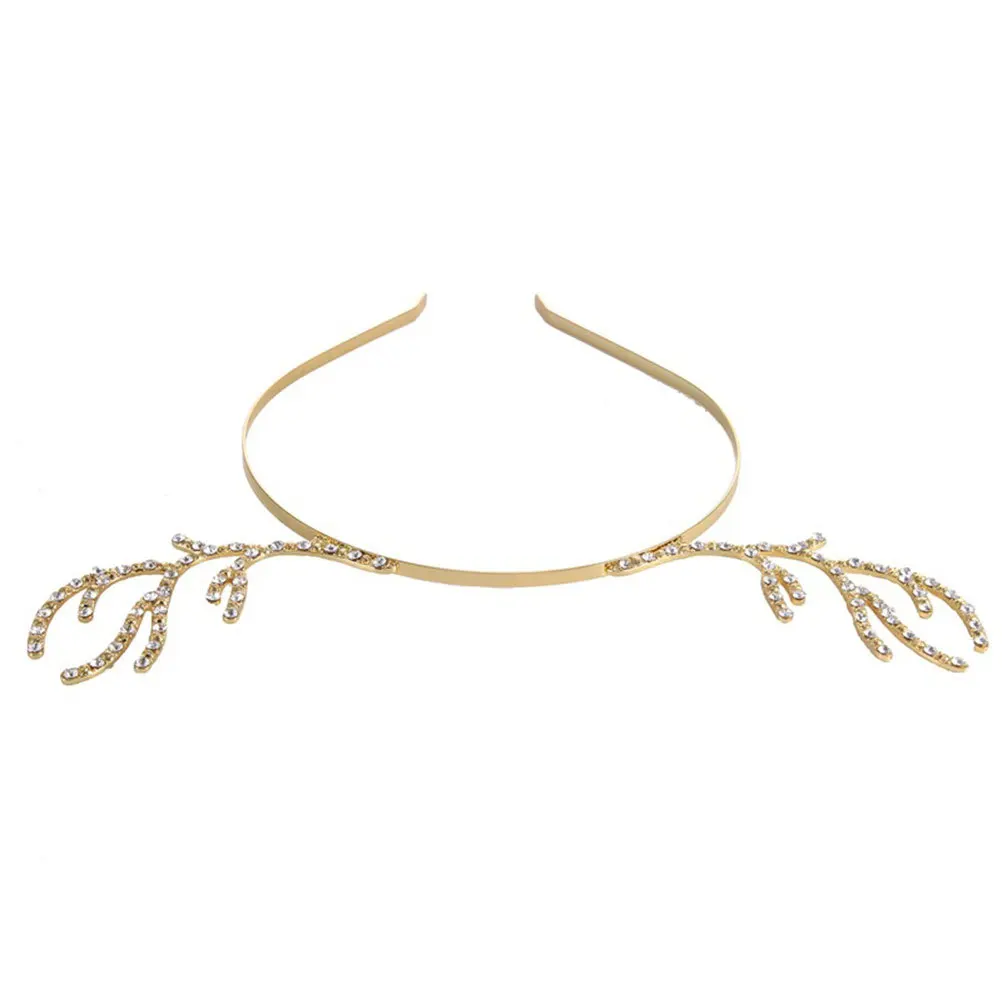 

2 шт., обруч из сплава с кристаллами и рогами, золотой, легкий для вечеринки, карнавала, Рождества, Пасхи, Нового года, аксессуары для волос, укладка волос