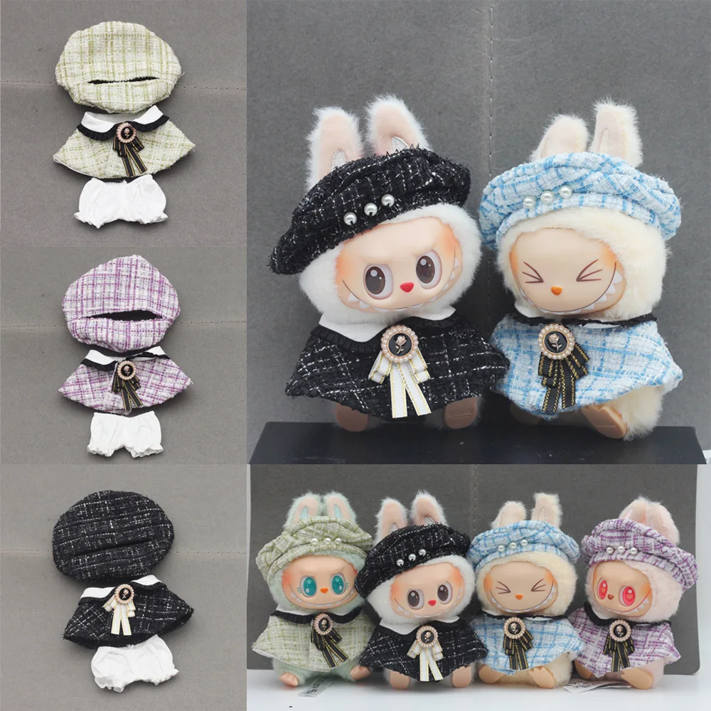 

Labubu Clothes Beret Set First Generation Second Generation Vinyl Pendant Sit Party Macaron Girls Like Gifts Doll Hair