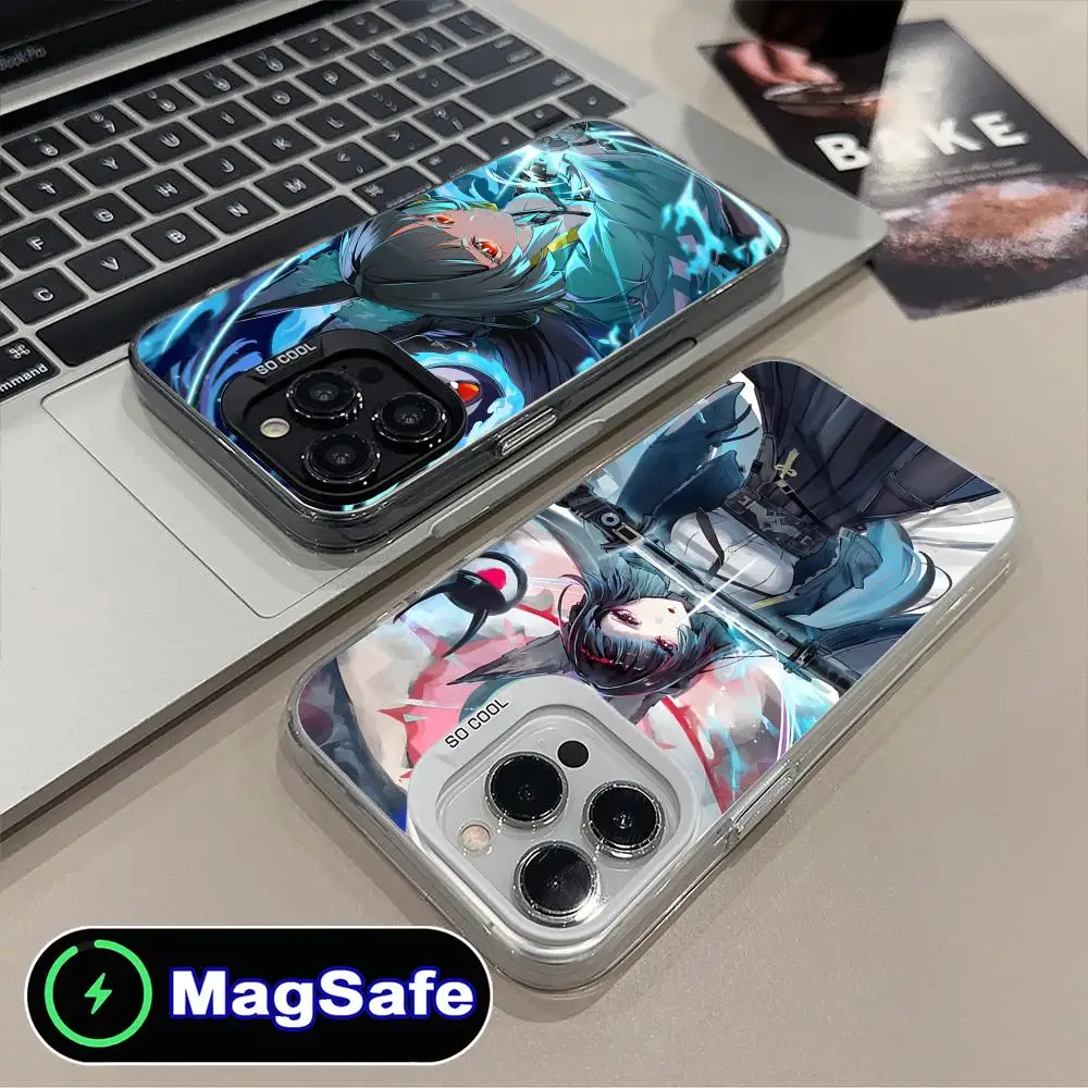 

Zenless Zone Zero Hoshimi Miyabi Phone Case for iPhone 16 15 14 13 12 11 Pro Max Plus MagSafe Translucent Colour Protective