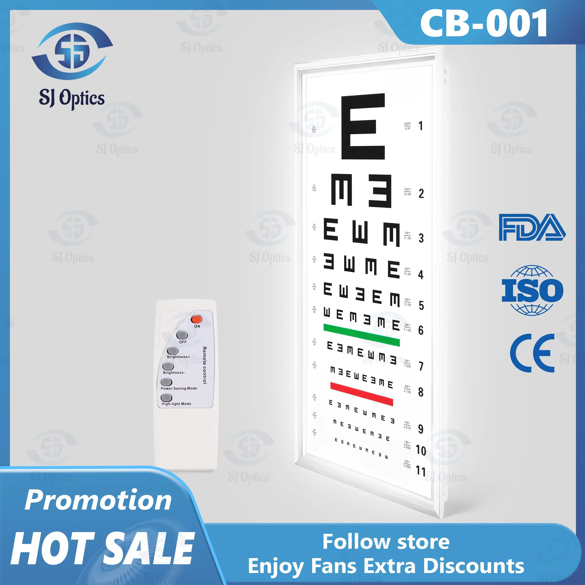 Optical Instruments China Eye Test Chart CB01 Light Box Chart Visual accurate chart Visual Acuity Chart For Eye Test Hot Sale