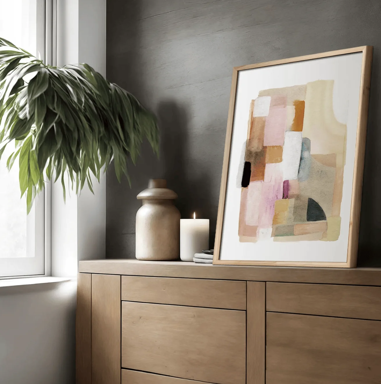 Boho Pastel Pink Neutral Block - đánh giá và giá Home Decor Minimal