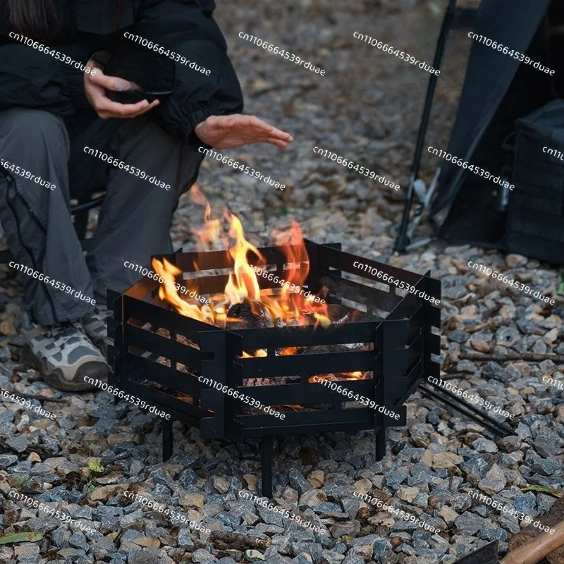 

Outdoor camping burner removable folding high temperature resistant stainless steel carbon steel baking net