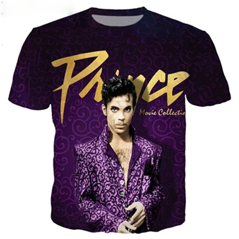 2023 Pop Singer Prince Rogers Nelson 3D Printed T-shirt Fashion Design T Shirt Men/women Harajuku Style Tshirt Streetwear Tops