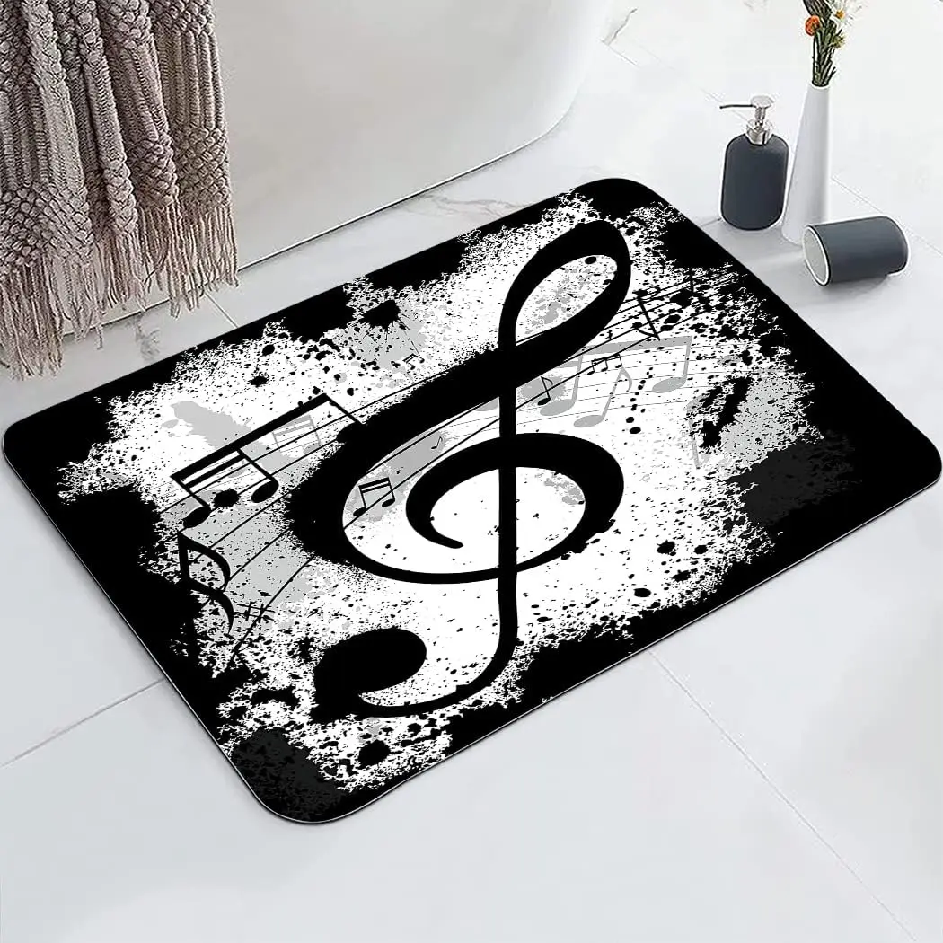 Cute Black Cat Bathroom Mat, Non-Slip Super Absorption Bath Carpet with Rubber Backing, Fit Under Bathroom Doormat Floor Rugs