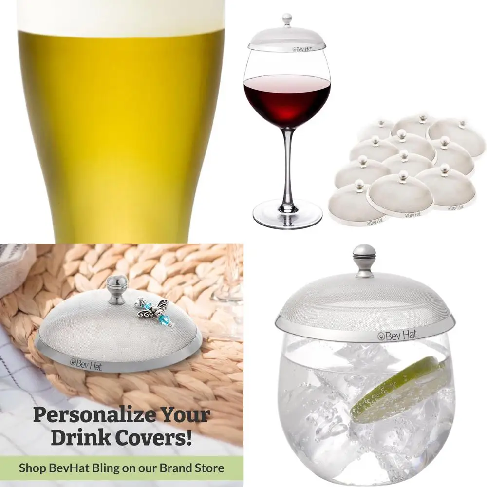 

Набор из 12 чехлов для напитков из нержавеющей стали — наружная защита для бокалов для вина, коктейлей, кофе, чая и пива