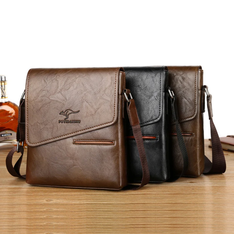 Famous Brand New Fashion Man Leather Messenger Bag Male Cross Body Shoulder Business Bags For Men vintage Men Tote Bags handbags