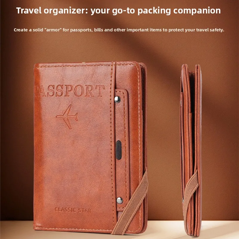 Protège-passeport multifonctionnel en PU, nouveau porte-cartes de vaccination de voyage, rangement pour documents d'identité, sac de passeport pour voyages à l'étranger