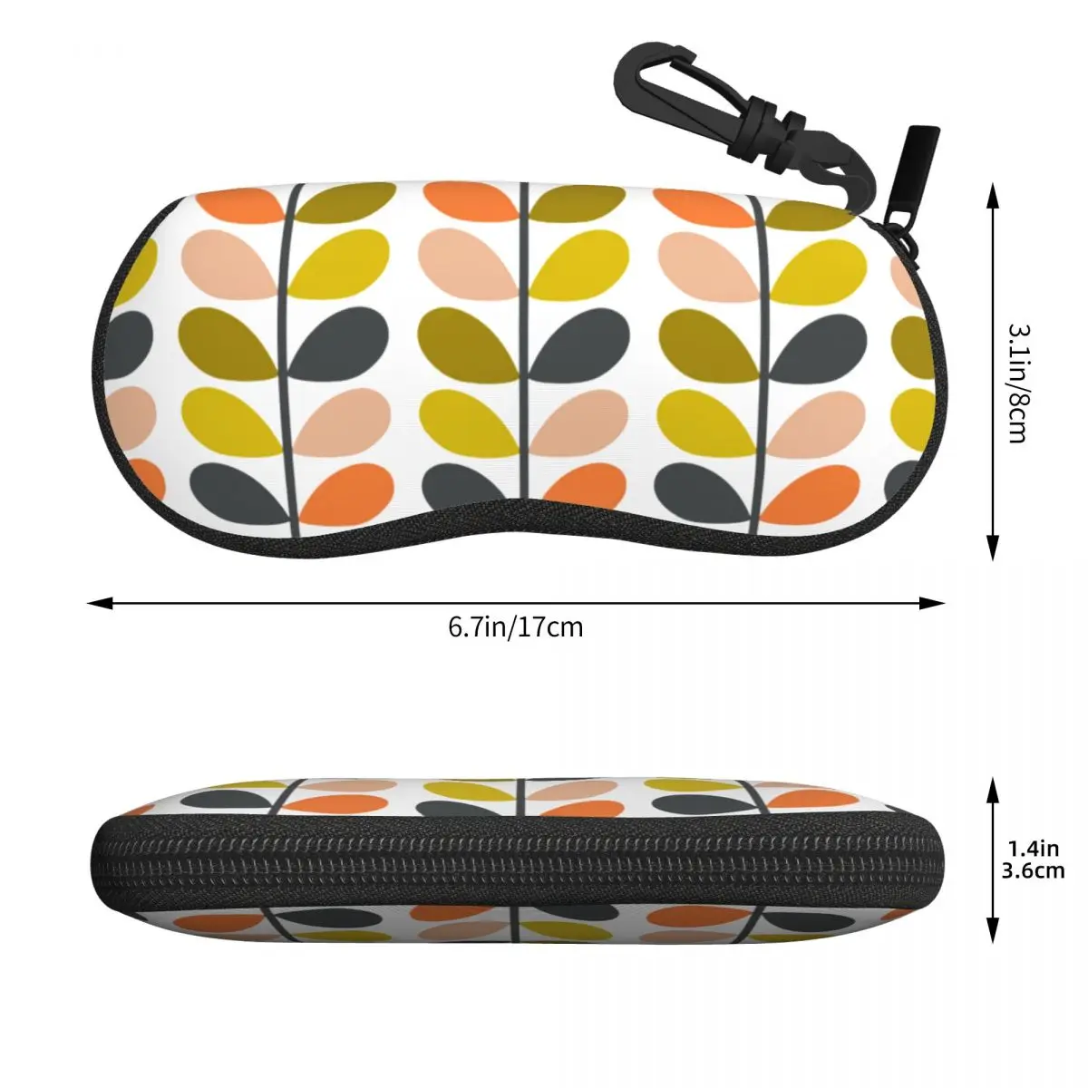 Custom Orla Kiely Prints Multi Stem Shell Glasses Case Unisex Travel Eyeglasses Case Sunglasses Protector Box