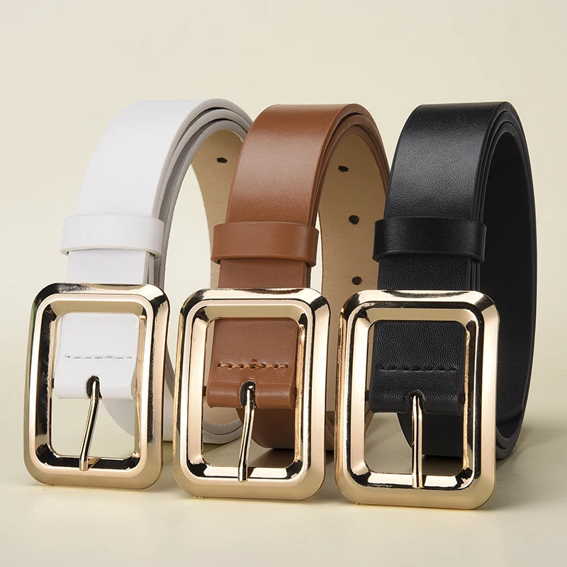 

Simple Retro Women's Square Pin Buckle PU Belt Fashion Matching Women's Casual Pants Belt Trendy Women's Belt Unique Sesign