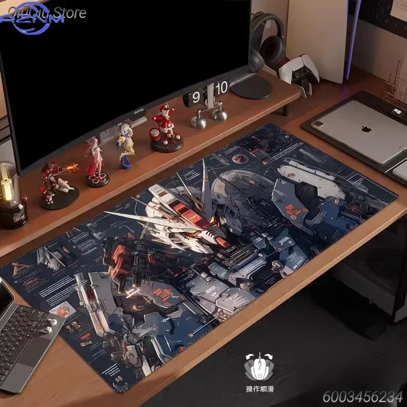 Mecha Blueprint Anime Robot Print Mouse Pad, Rubber Non-Slip Base, Smooth Surface for Gaming and Office Desktop Computer Use