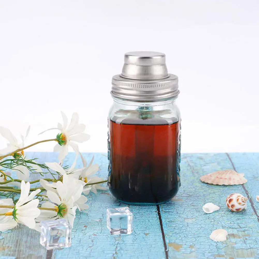 Cocktail Shake Bottle Tops Stainless Steel Mason Jar Shaker Lids for Seasoning Kitchen Cooking Bar Tool Sugar Salt Pepper