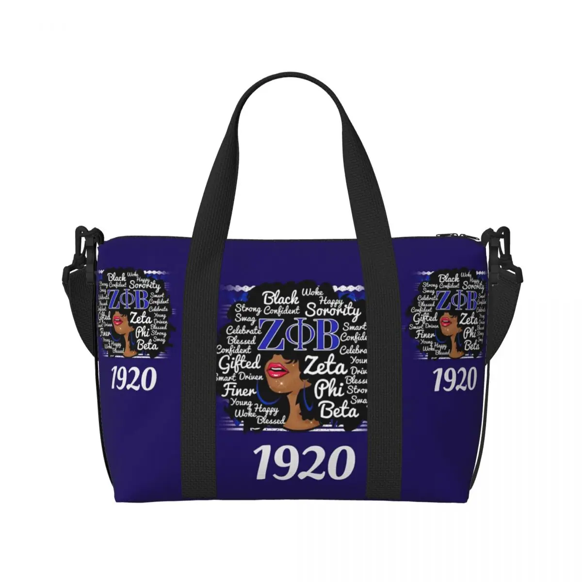 Bolso de mano personalizado Zeta Phi Beta Sorority para mujer, bolso de viaje de hombro con letra griega de gran capacidad 1920 para gimnasio en la playa