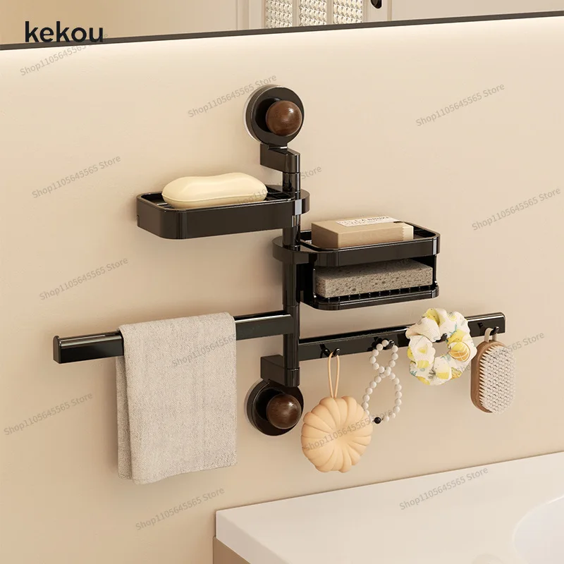 For suction cup soap box without punching bathroom household wall-mounted soap box soap drain box placement rack
