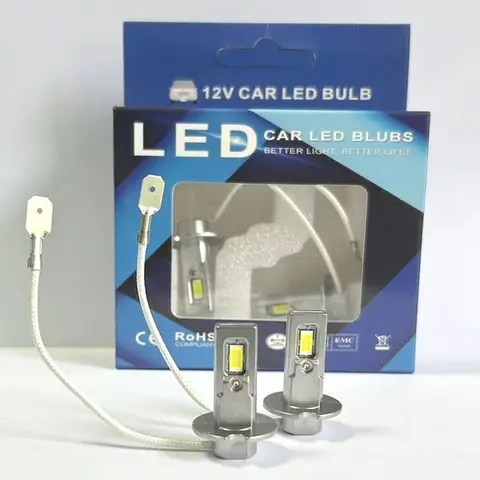 H3 LED Headlight Bulb Fog Headlight 1:1 Size Replication Plug And Play High Power Ultra Bright Car Light 12V 120W 12000LM 2pcs