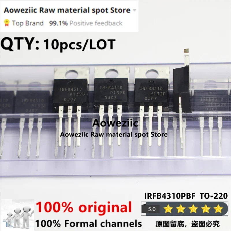 Aoweziic 2021+ 100% New Imported Original IRFB4310 IRFB4310PBF TO-220 N-Channel MOS FET 100V 100A
