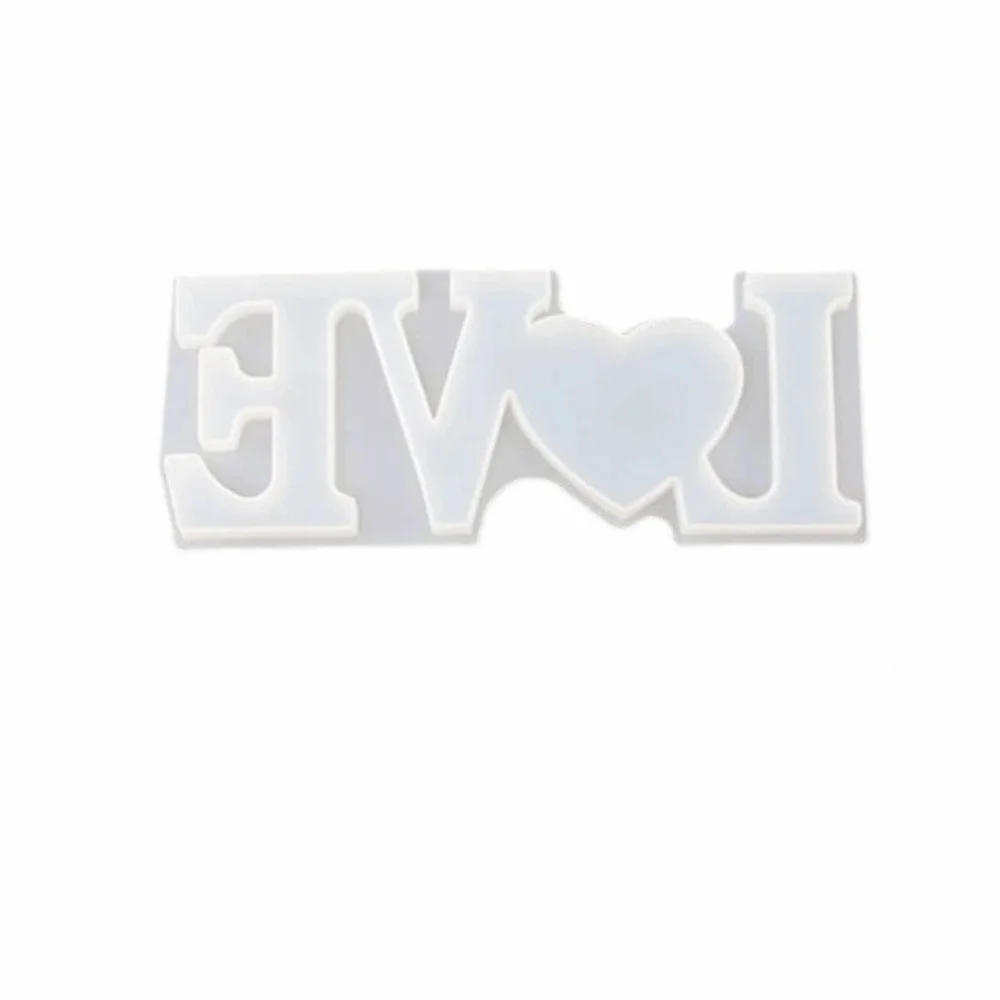

Heart Shape Silicone Love Mold English Letters Non-stick DIY Resin Crafts Handmade Romantic Crystal Glue Molds Office