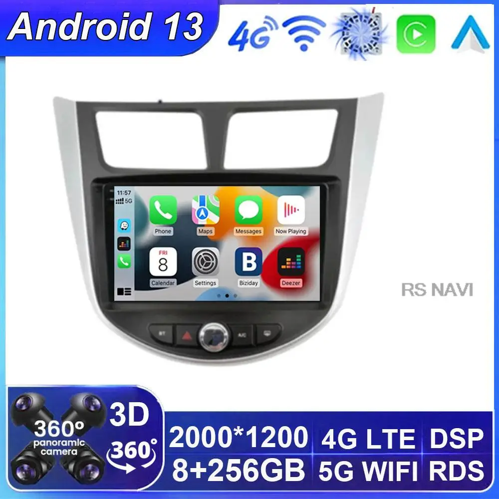 

Android 13 Car Radio For Hyundai Solaris Verna Accent 1 2010 2011 2012 2013 2014 2015 2016 Multimedia Video Player GPS Head DVD