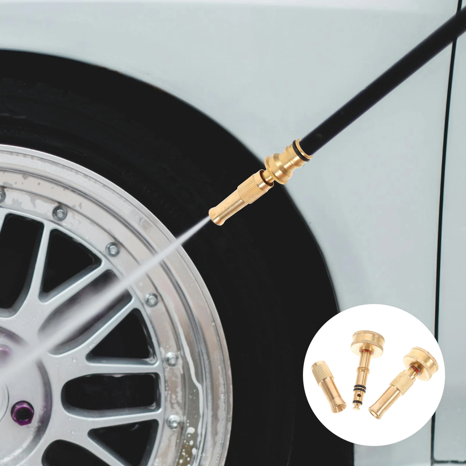 

2 Pcs Copper Spray Gun Hose Sprayer Garden Nozzle Water Golden Nozzles for Irrigation