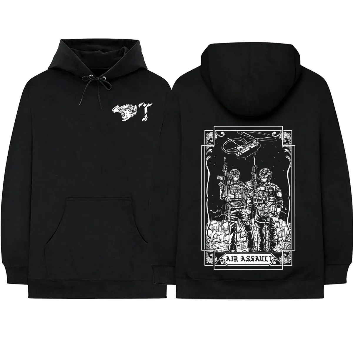 Air Assault Brothers in Arms Skeleton Hoodies Men Clothing Fashion Gothic Oversized Hooded Sweatshirts Pullovers Streetwear Tops