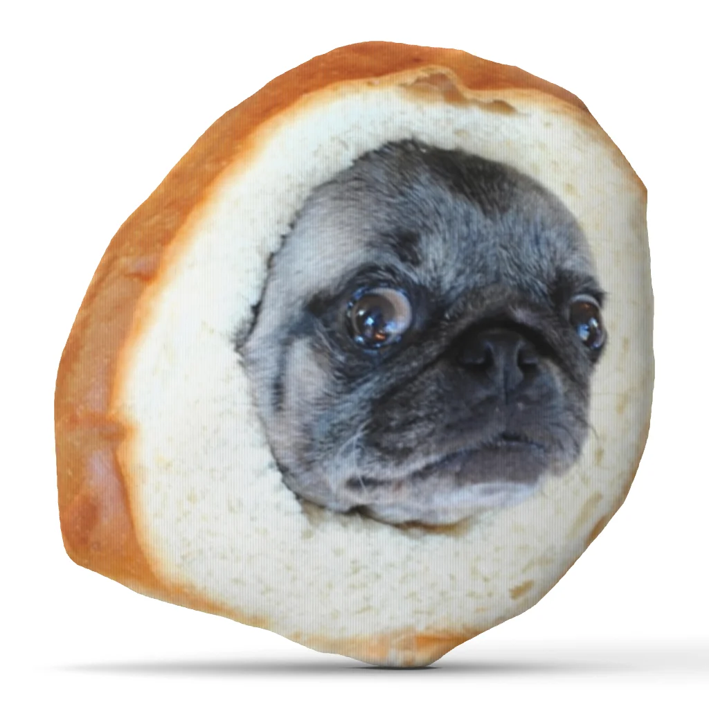 Funny Pug Bread Shaped Throw Pillow Stuffed Dog Cushion Pug Lover Gift Decorative Accent Pillow Sofa Bed Living Room Decor