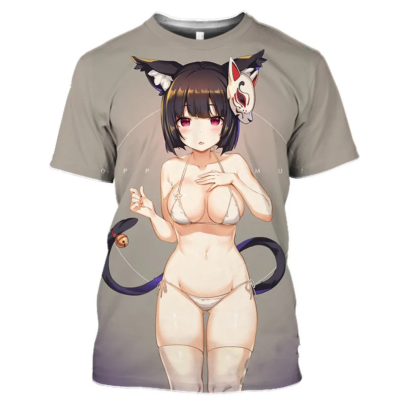 Azur Lane T-Shirts Anime Game Beach Sexy Girls 3D Printed Streetwear Men Women O-Neck Oversized T Shirt Harajuku Kids Tees Tops