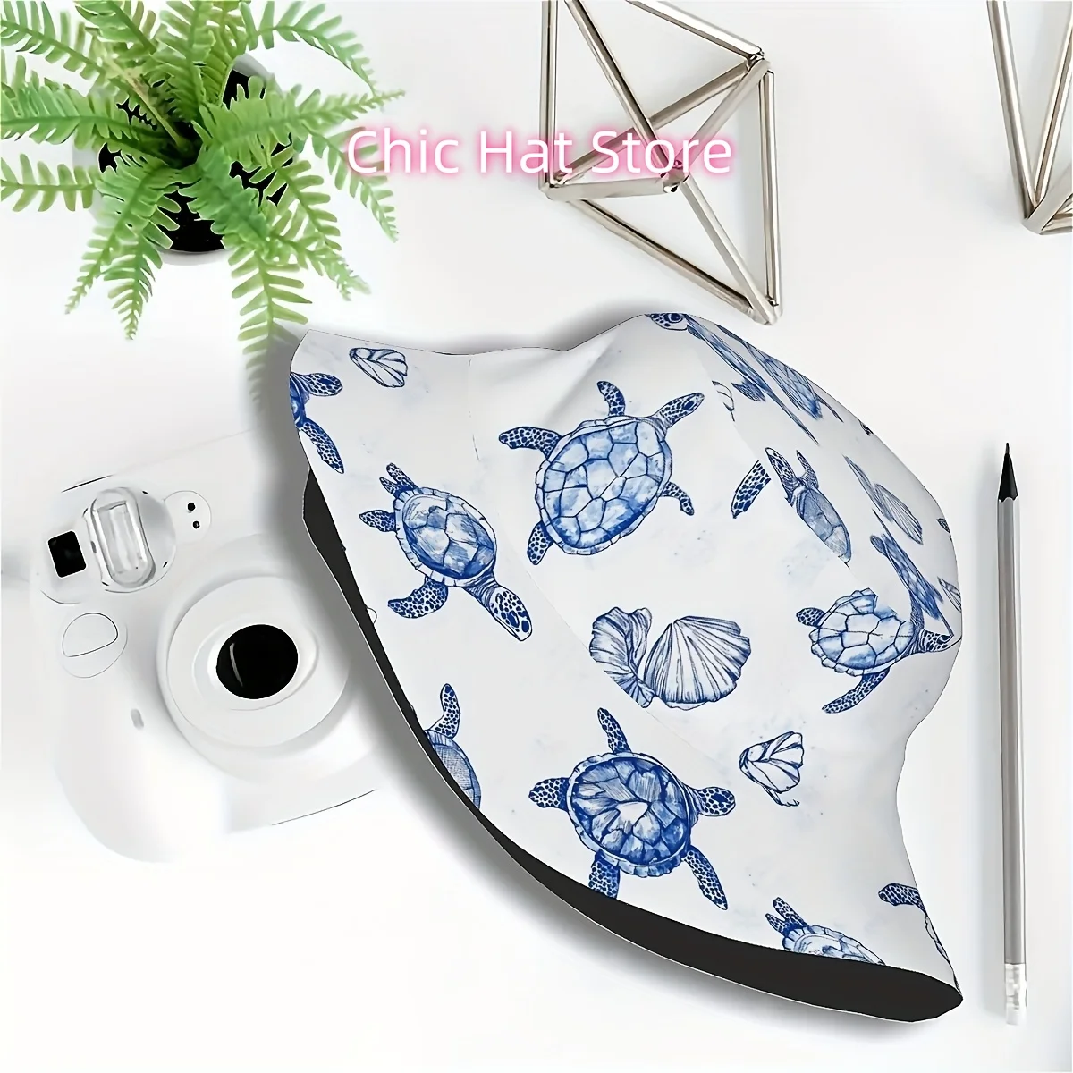 1pc Hawaiian Tropical Sea Turtle_2 Men'S And Women'S All-In-One Full Print Casual Fashion Style Fisherman Hat, Suitable for Outd