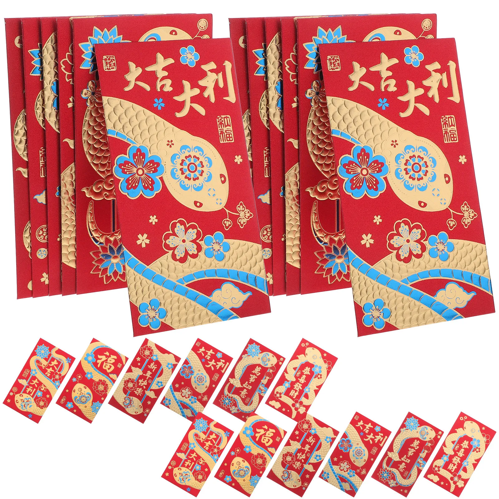 

30Pcs Chinese Red Envelopes Year of The Snake Money Holder Cash Gift Pack Lunar New Year Wedding Red Packets Decorations