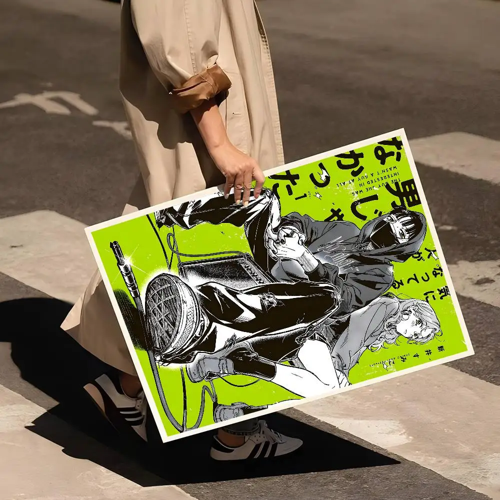 الرجل الذي كان اهتمامًا في لم يكن رجلًا في جميع ملصقات الرسوم المتحركة اللزجة خمر غرفة المنزل بار مقهى ديكور ديكور غرفة Kawaii