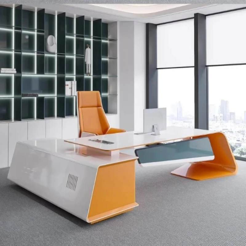 خزانة مكتب فاخرة مقاومة للماء للكتابة الحديثة مكاتب كمبيوتر تنفيذية للدراسة تخزين أبيض أثاث Escritorio Oficina