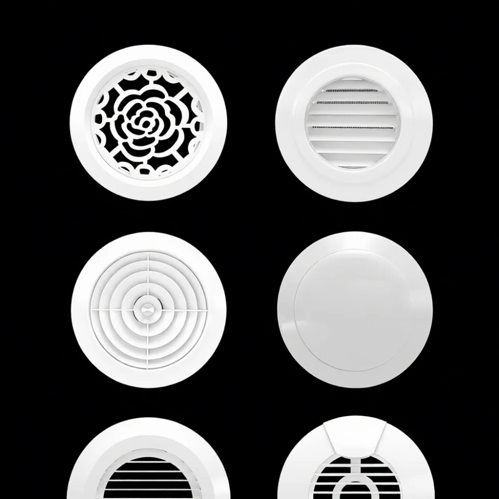 ABS Round Air Vent Grille Louver Ceiling Diffuser For Kitchen Bathroom Ventilation Exhaust Air Flow Outlet System