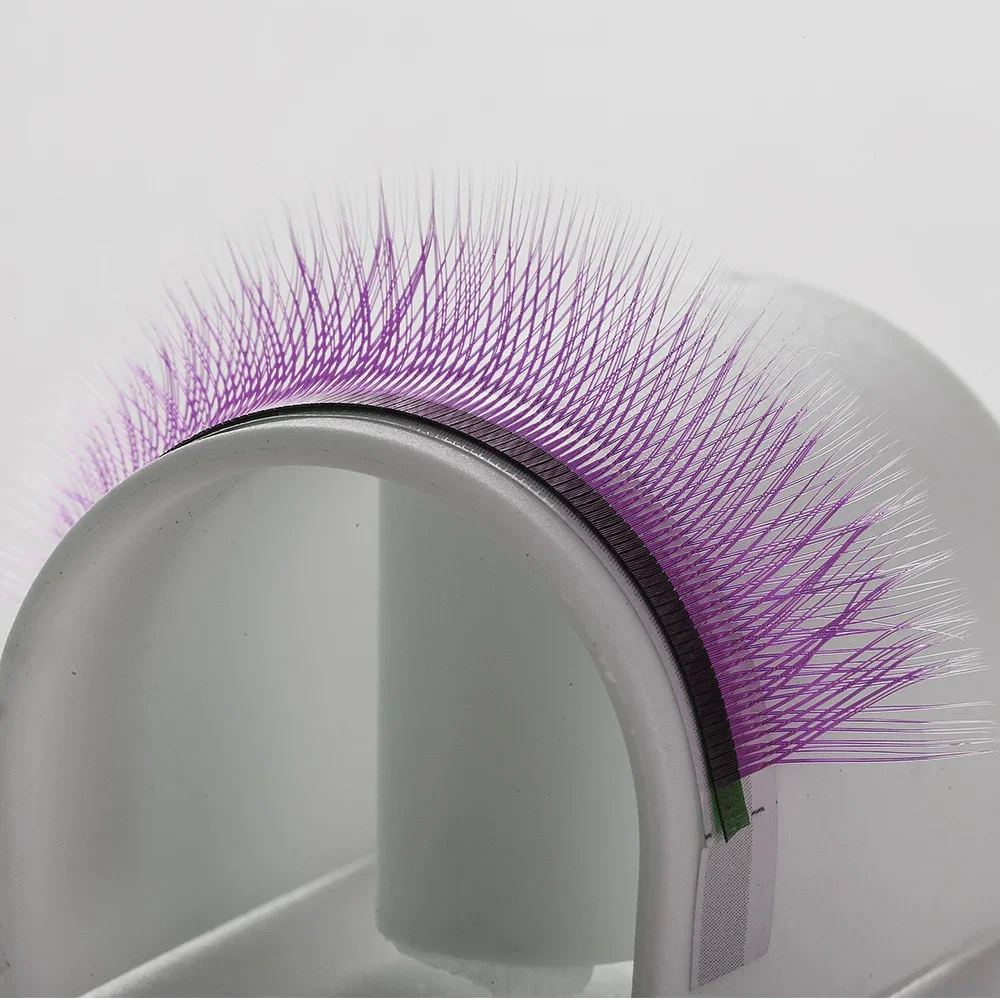 Yelix Purple Colored Eyelashes Mix Yy Lashes Lash Extensions Individual Premium Mink Soft Volume Eyelashes 2D Premade Fans