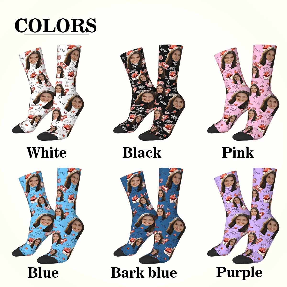 Custom avatar socks for men and women custom photo socks DIY personalized picture socks photo socks personalized gifts view 2