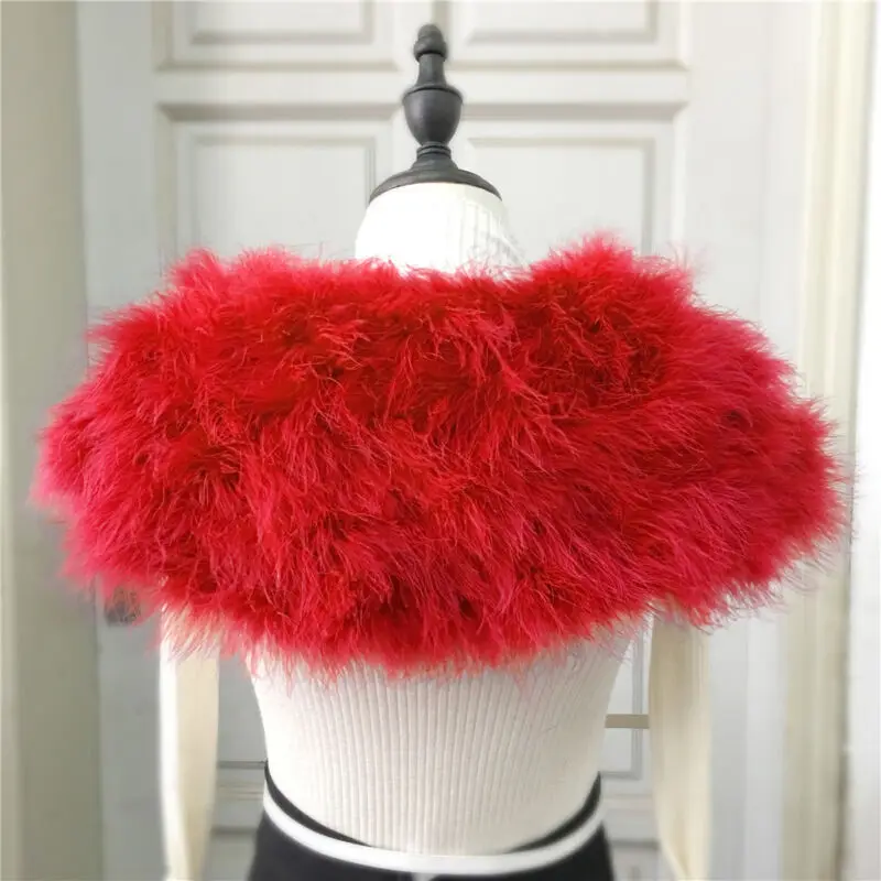 Real Ostrich Feather Fur Shrug, Protetor de Ombro Quente, Capa para Noiva, Festa de Casamento