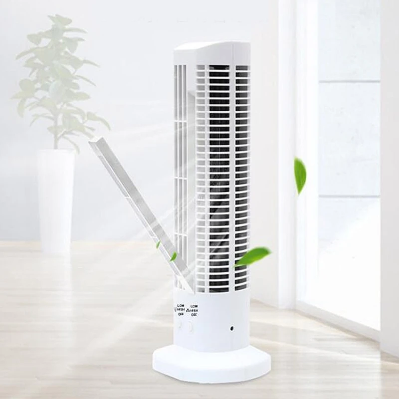 

Portable Desktop Cooling Fan with LED Light Quiet Bladeless Tower Desk Fan USB Small Air Cooler Fan Space-Saving