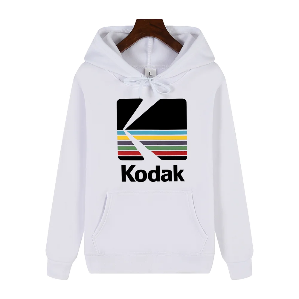 

2026 Kodak brand new stylish retro Y2K print winter and autumn men's sport hooded sweatshirt, comfortable and relaxing