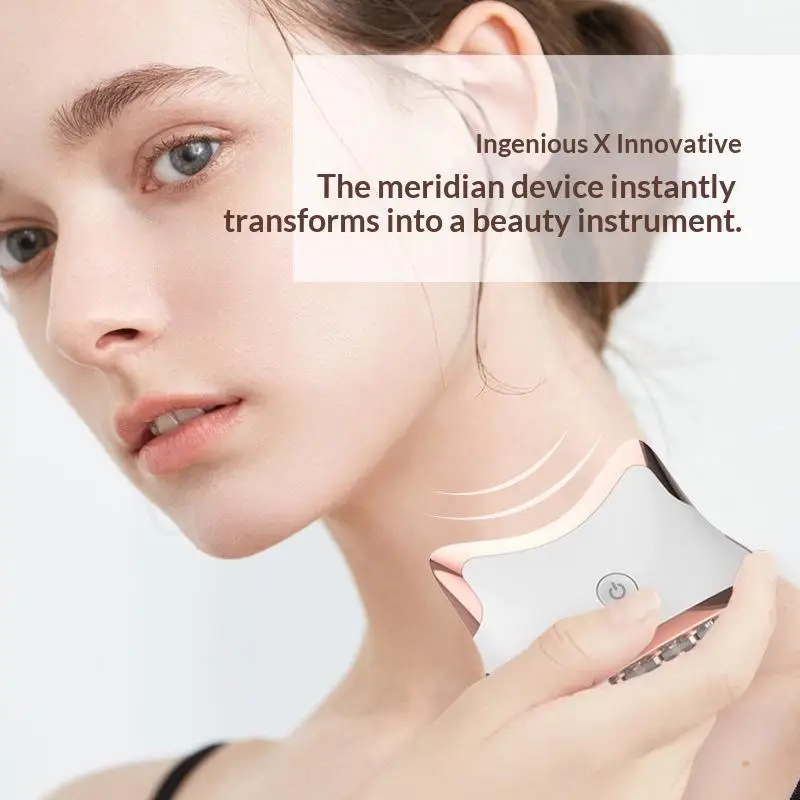 Salon Grade EMS Guasha Beauty Device LED Light Face Neck Body Lifting Anti-Wrinkle Skin Tightening Massager for Home