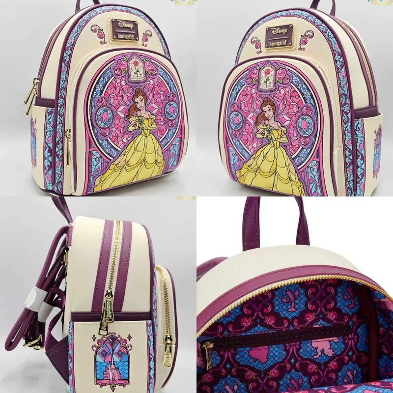 

New Loungefly Disney Beauty And The Beast Belle Stained Glass Portrait Mini Backpack Christmas Gift