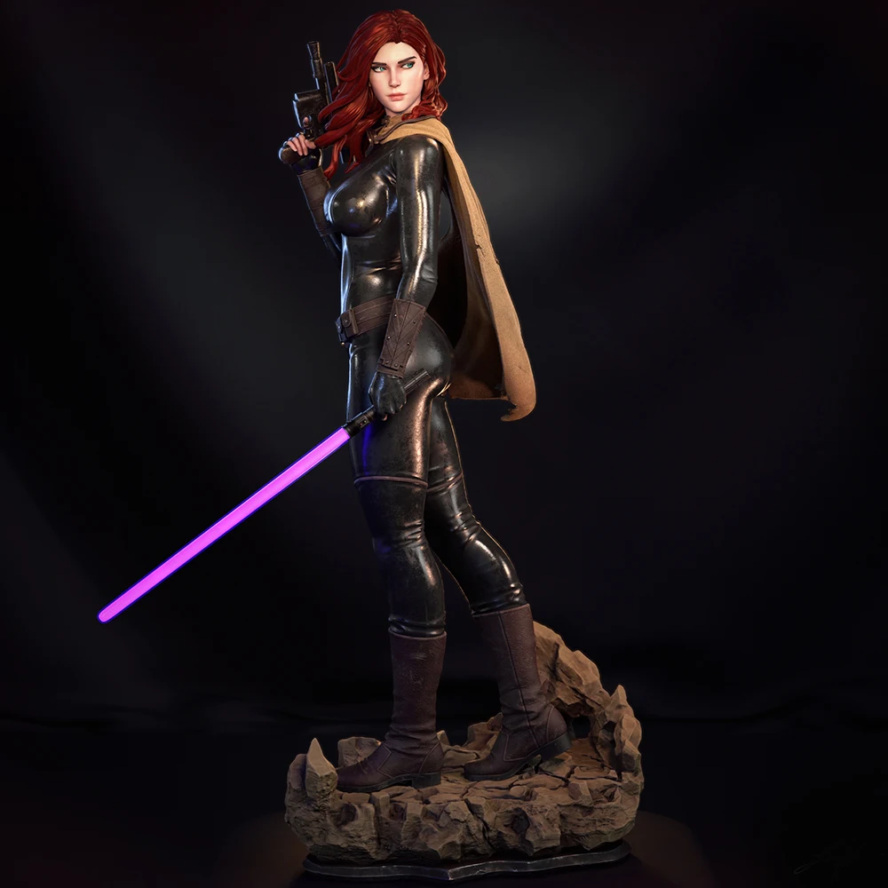 1/24 Beautiful Lady Warrior  Resin Figurine Toy Unpainted GK Doll Unassembled 3D Print Assembly Miniature Reduction Statue Toys