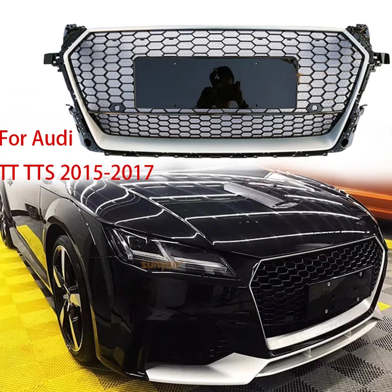 For Audi TT TTS Racing grills 2015 2016 2017 Grill Honeycomb Hood  front bumper mesh Cover Plate Car Accessories