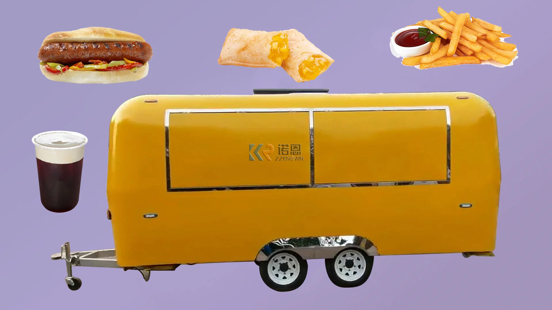 Airstream Food Trailer with DOT CE Certificate Food Trailer Street BBQ Food Truck with Full Kitchen Equipments