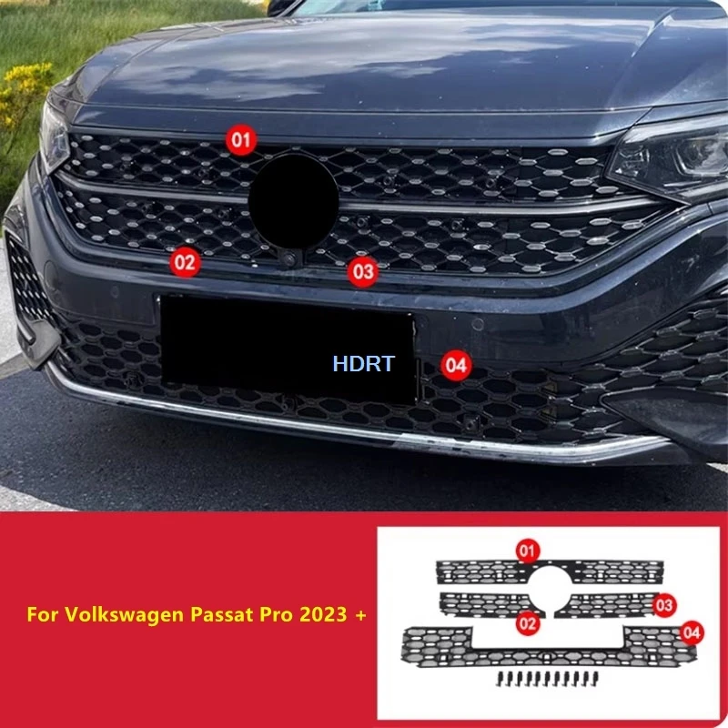 

For Volkswagen Passat 2022 + Starry Sky Edition Car Styling Front Bumper Racing Grills Insect Screen Net Water Tank Intake Cover