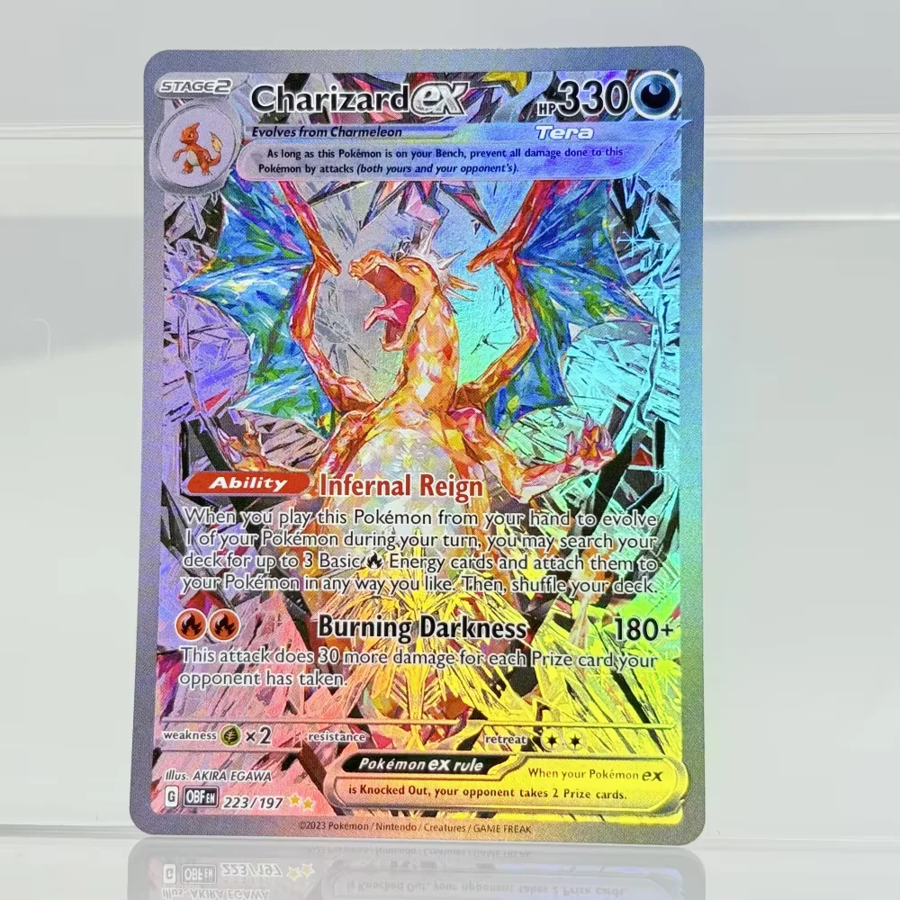 Holographic Game Trading Collection PTCG Proxy Cards Charizard Pikachu Mew EX Singl PKM Folienkarten PROXY Card