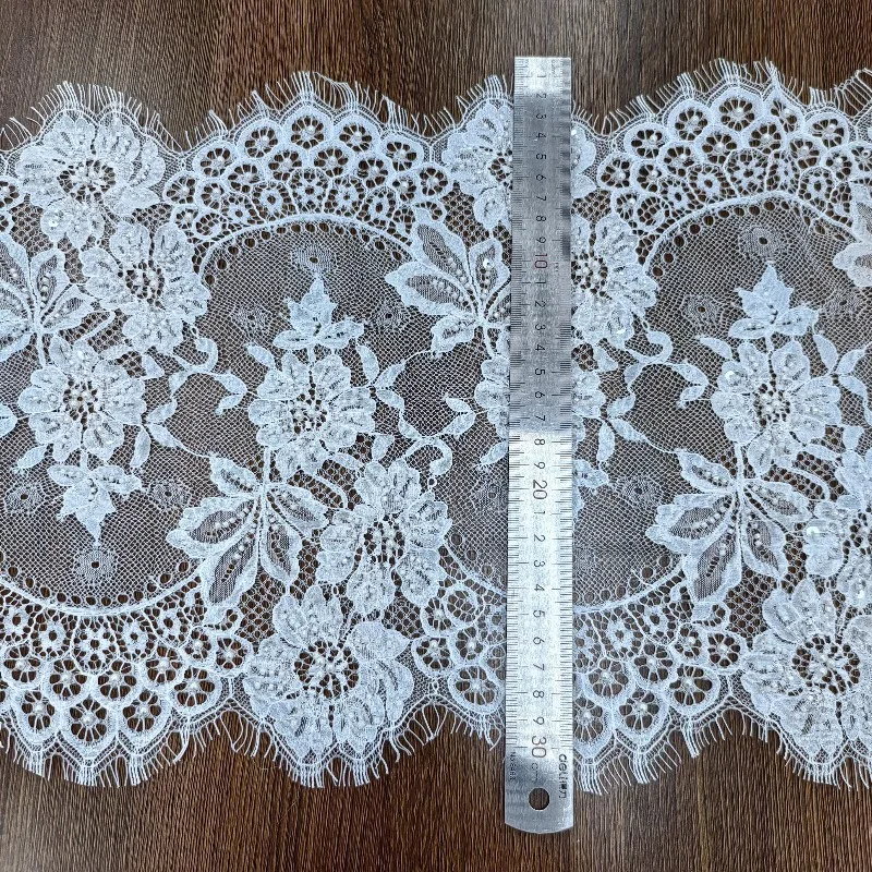 32cm wide white non elastic positioning nail bead eyelash lace lace hem extended collar sleeve decoration