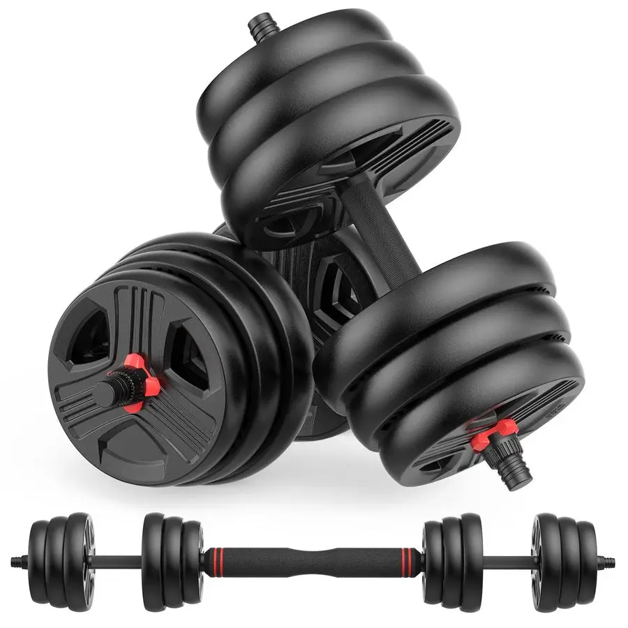 

Dumbbells, 20 30 40 55 60 70 80 90lbs Free Weights Dumbbells Convertible 2 or 3 in 1 Set Used as Barbell, Kettlebells, A Pair of