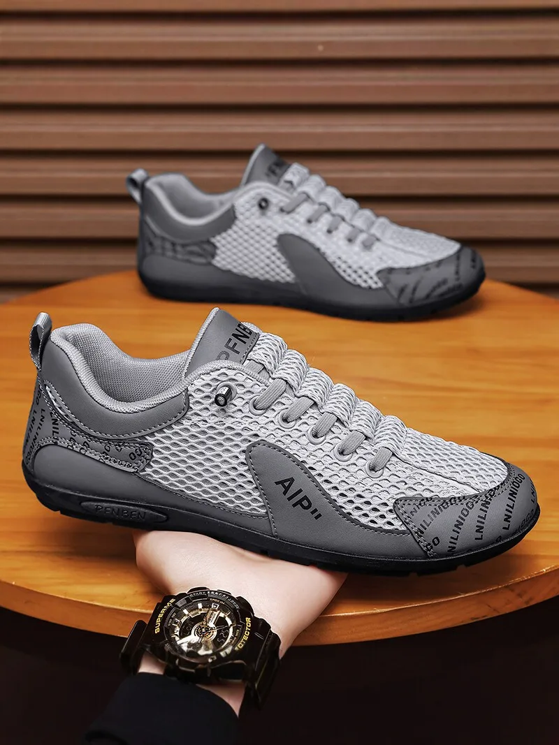 Men's Sporty Breathable Mesh Slip-On Shoes Comfortable Soft Bottom Anti-Slip Casual Trendy Autumn Season Outdoor Leisure Foot...
