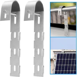 2 Pcs/set Alloy Steel Bracket Hooks For PV Panel Moudle Used Balcony Mount Railing Holder Stainless Steel Hooks