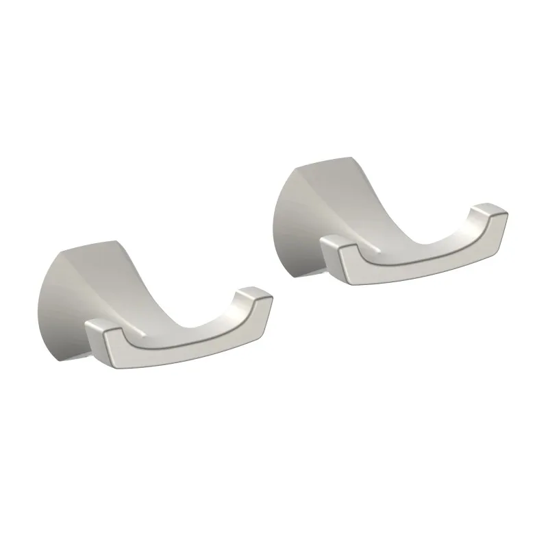 

Homes & Gardens Simple Flare Style Wall Mount Robe Hook 2pk Satin Nickel